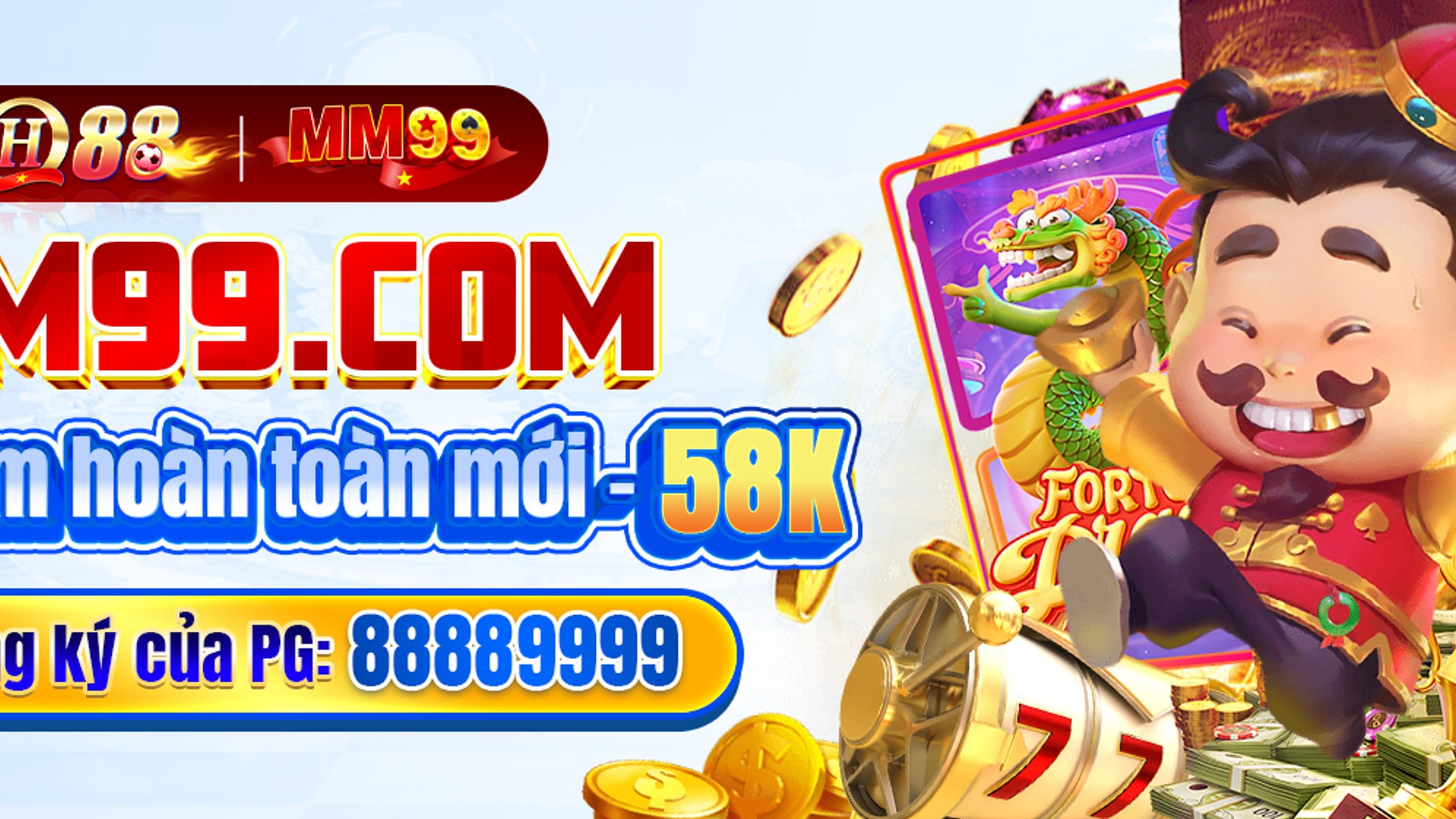 Giao diện slot game Go8 với các biểu tượng may mắn và đồng xu vàng